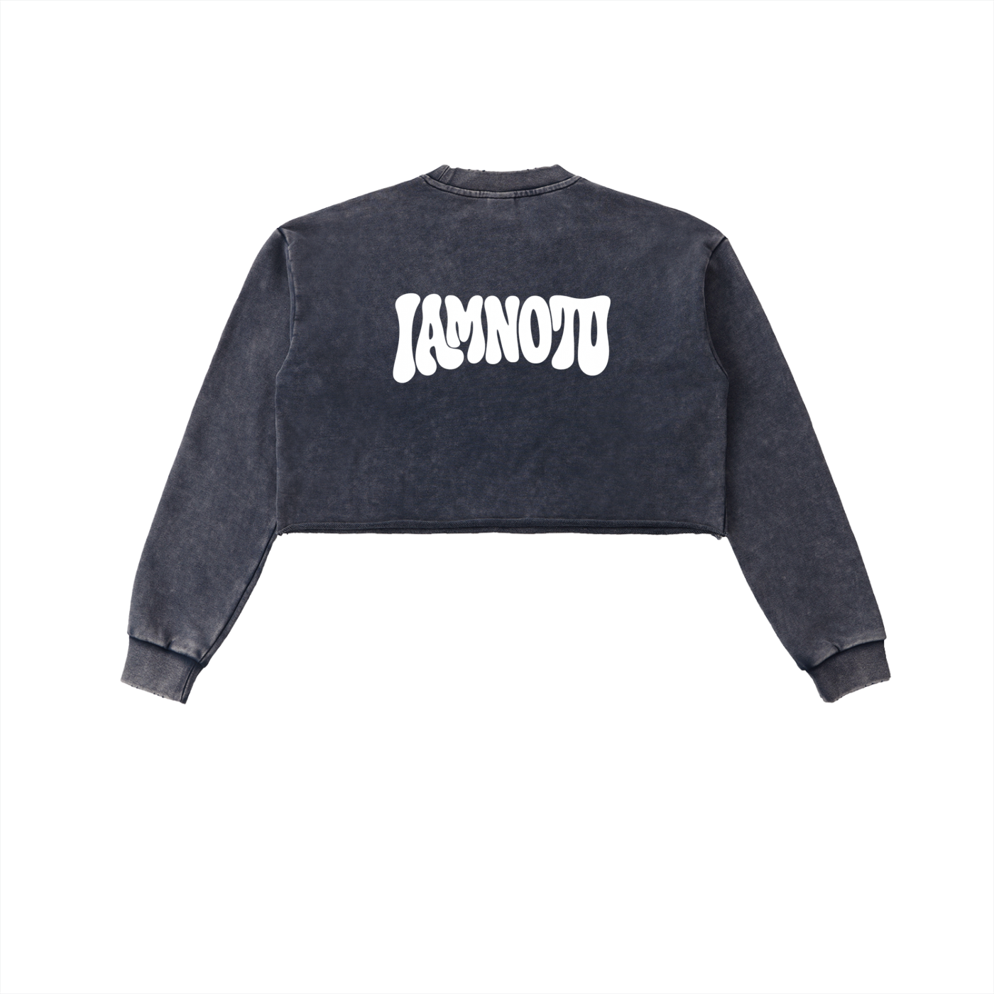 “IAMNOTU” Snow Washed Cropped Sweatshirt