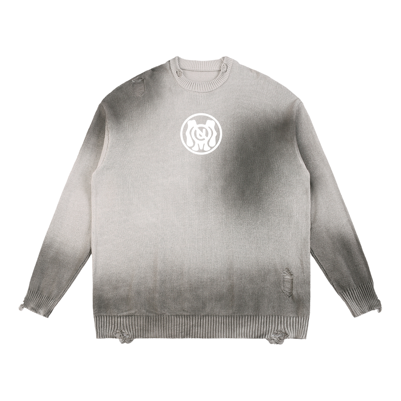 “IAMNOTU” Distressed Ripped Sweater