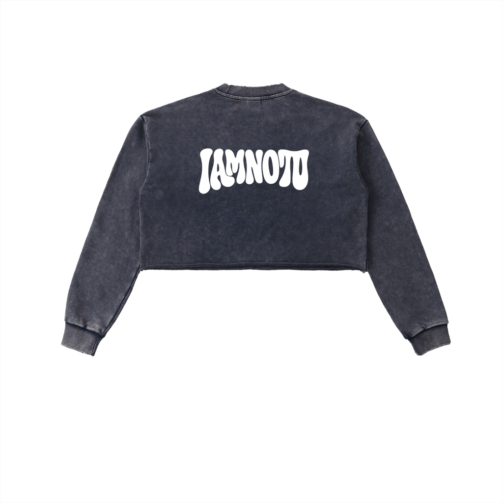 IAMNOTU "ODD STANDARD" Snow Washed Cropped Sweatshirt