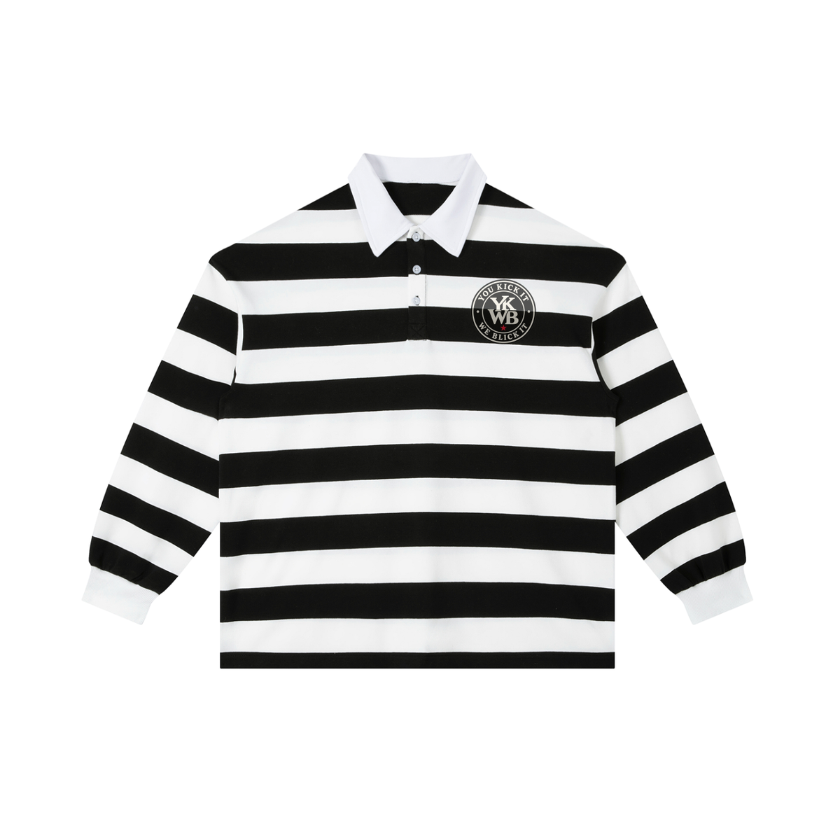 IAMNOTU "YKWB" Stripe Polo Shirt