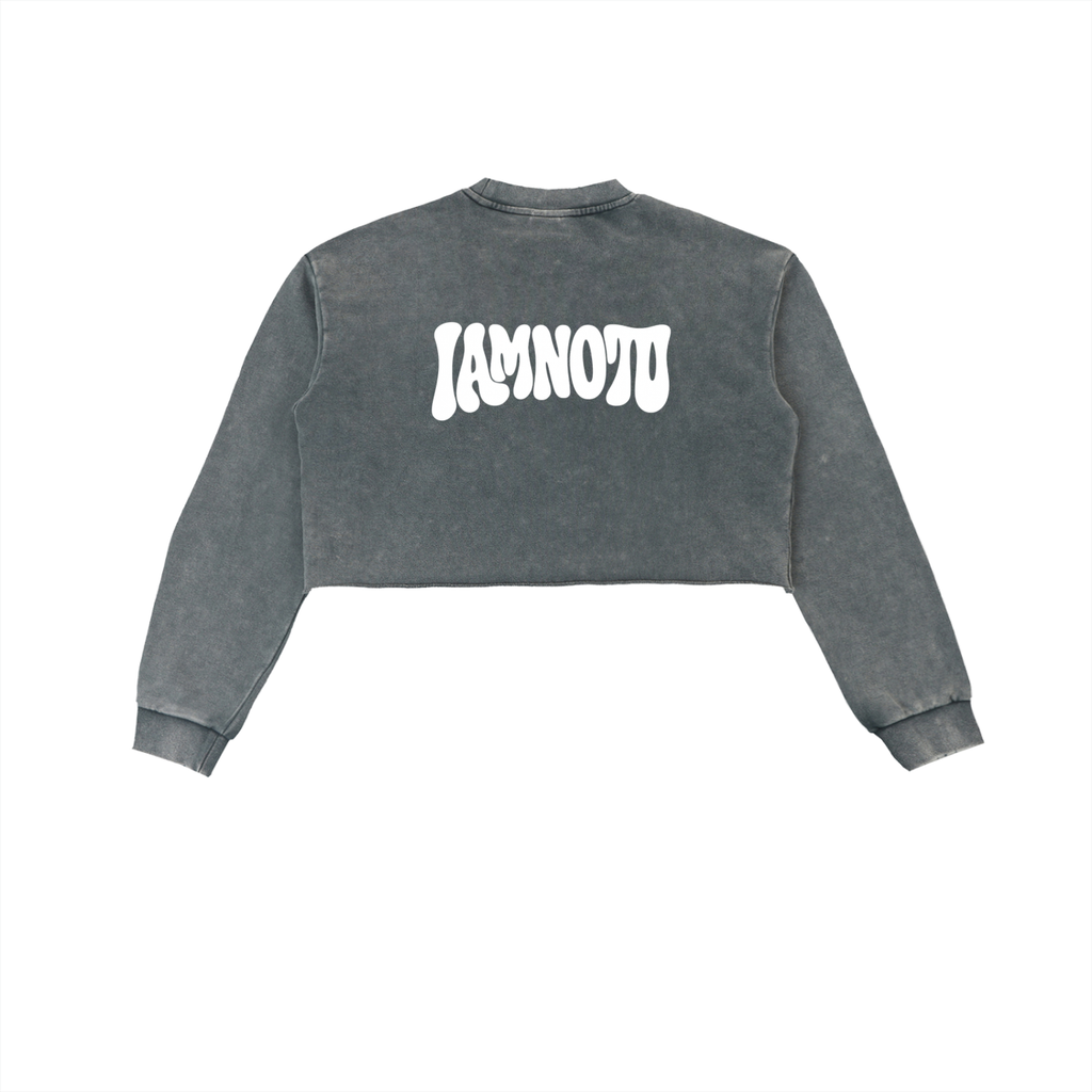 IAMNOTU "ODD STANDARD" Snow Washed Cropped Sweatshirt
