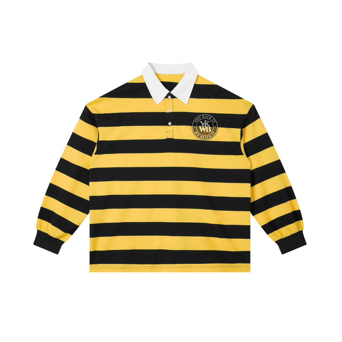 IAMNOTU "YKWB" Stripe Polo Shirt