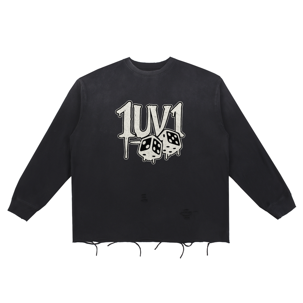 “1UV1” Snow Wash Raw Long Sleeve