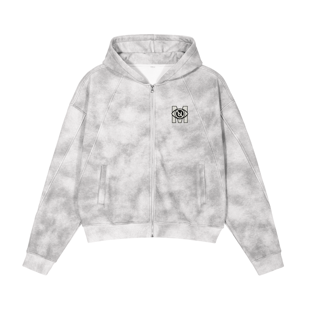 "IAMNOTU" Dirty Washed Zip-Up