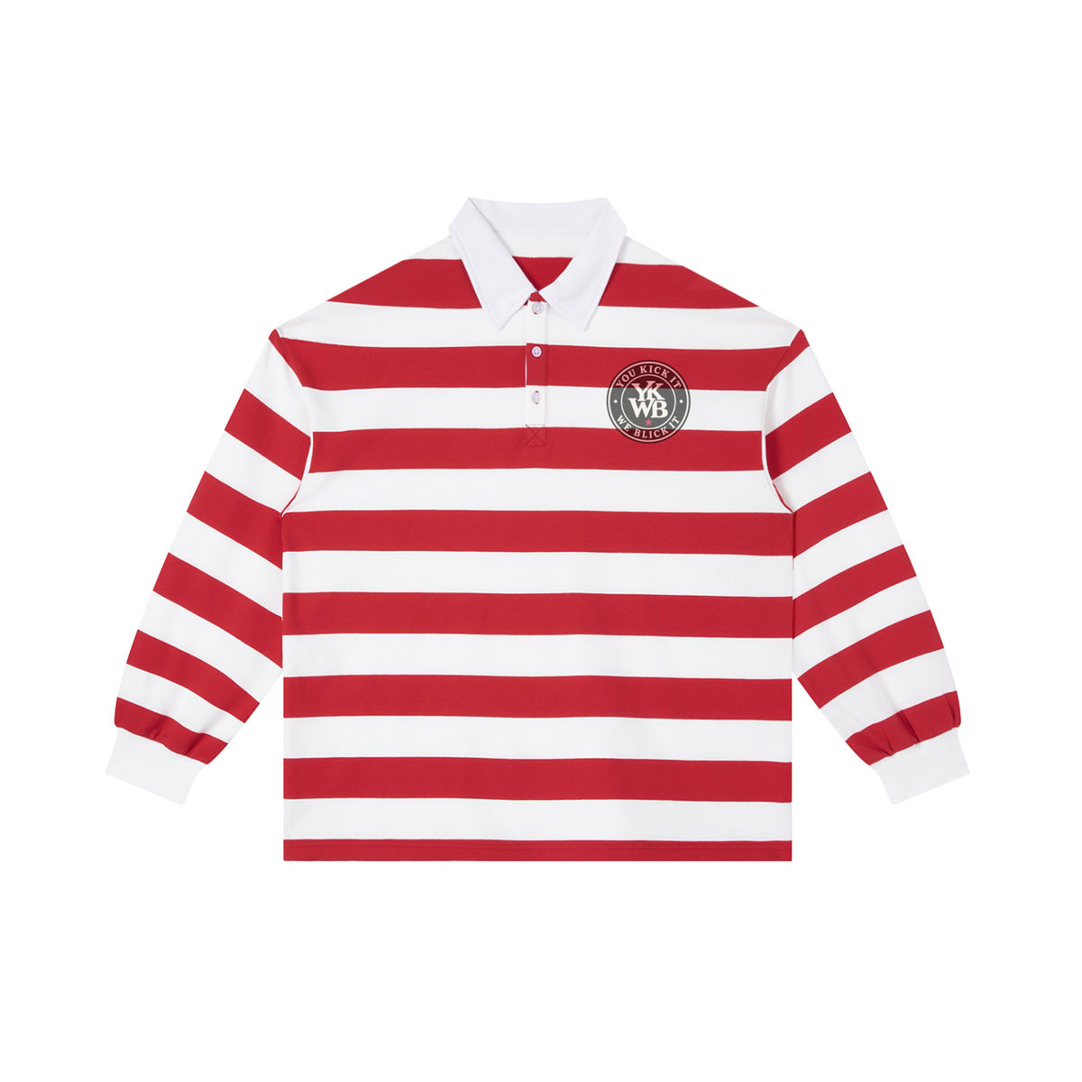 IAMNOTU "YKWB" Stripe Polo Shirt
