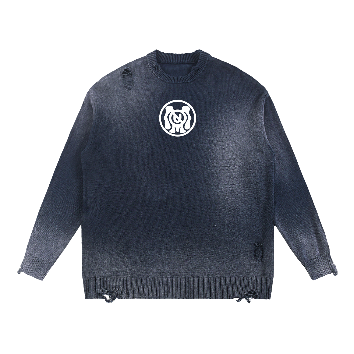 “IAMNOTU” Distressed Ripped Sweater