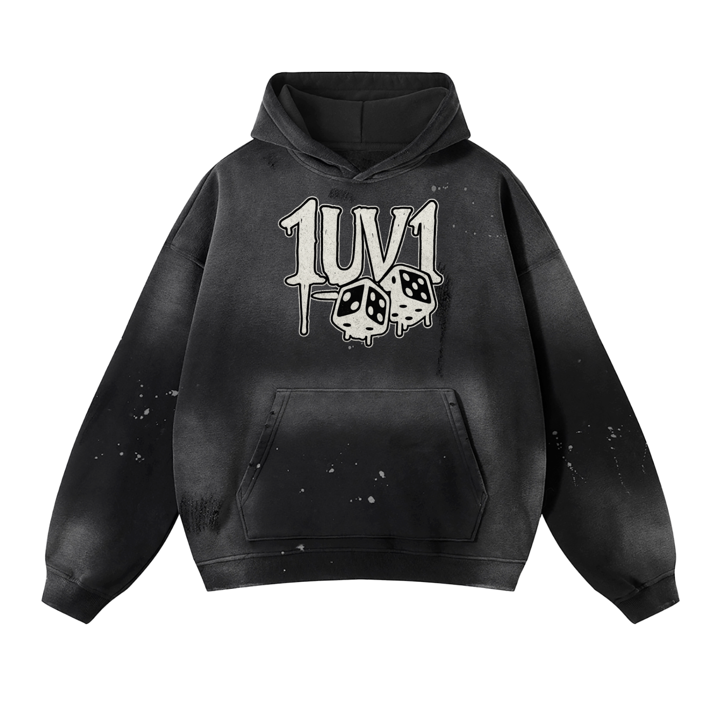 “1UV1” Vintage Washed Frayed Hoodie