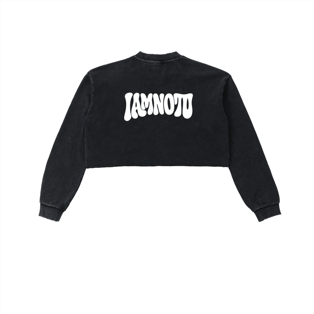 IAMNOTU "ODD STANDARD" Snow Washed Cropped Sweatshirt