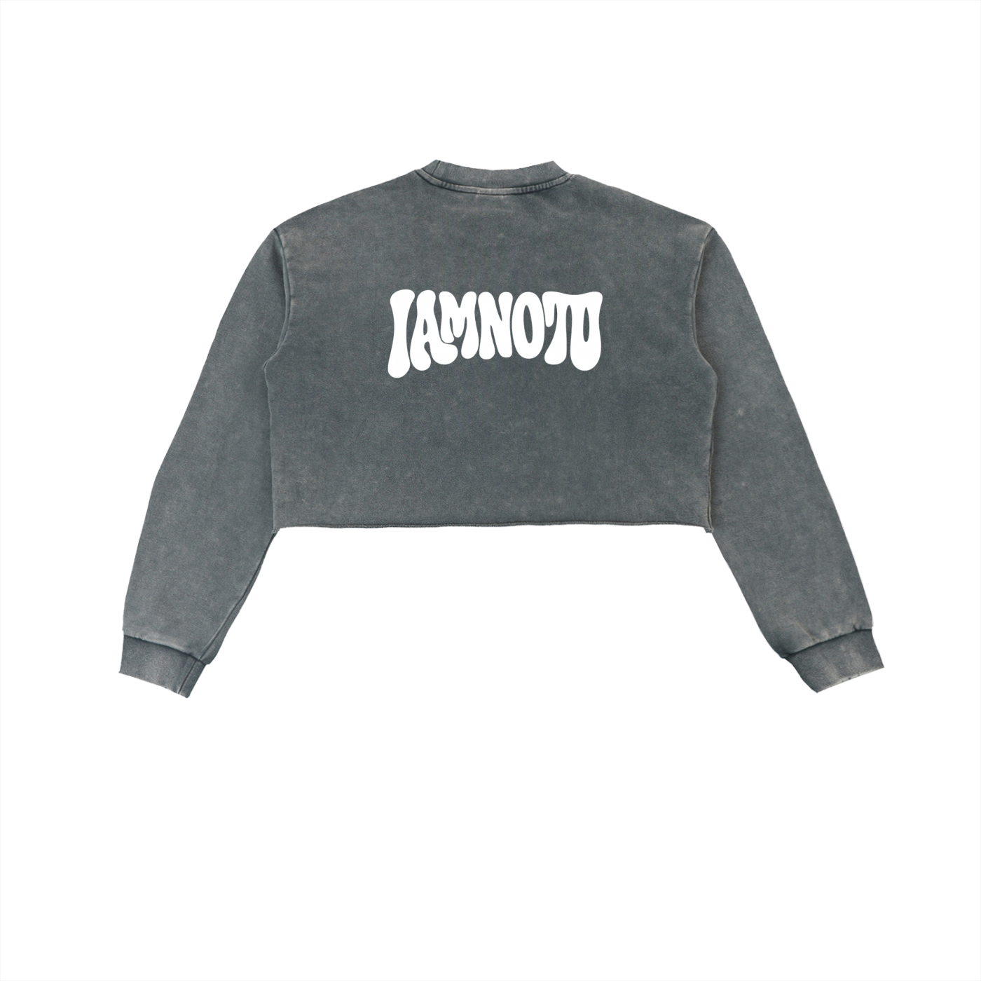 “IAMNOTU” Snow Washed Cropped Sweatshirt